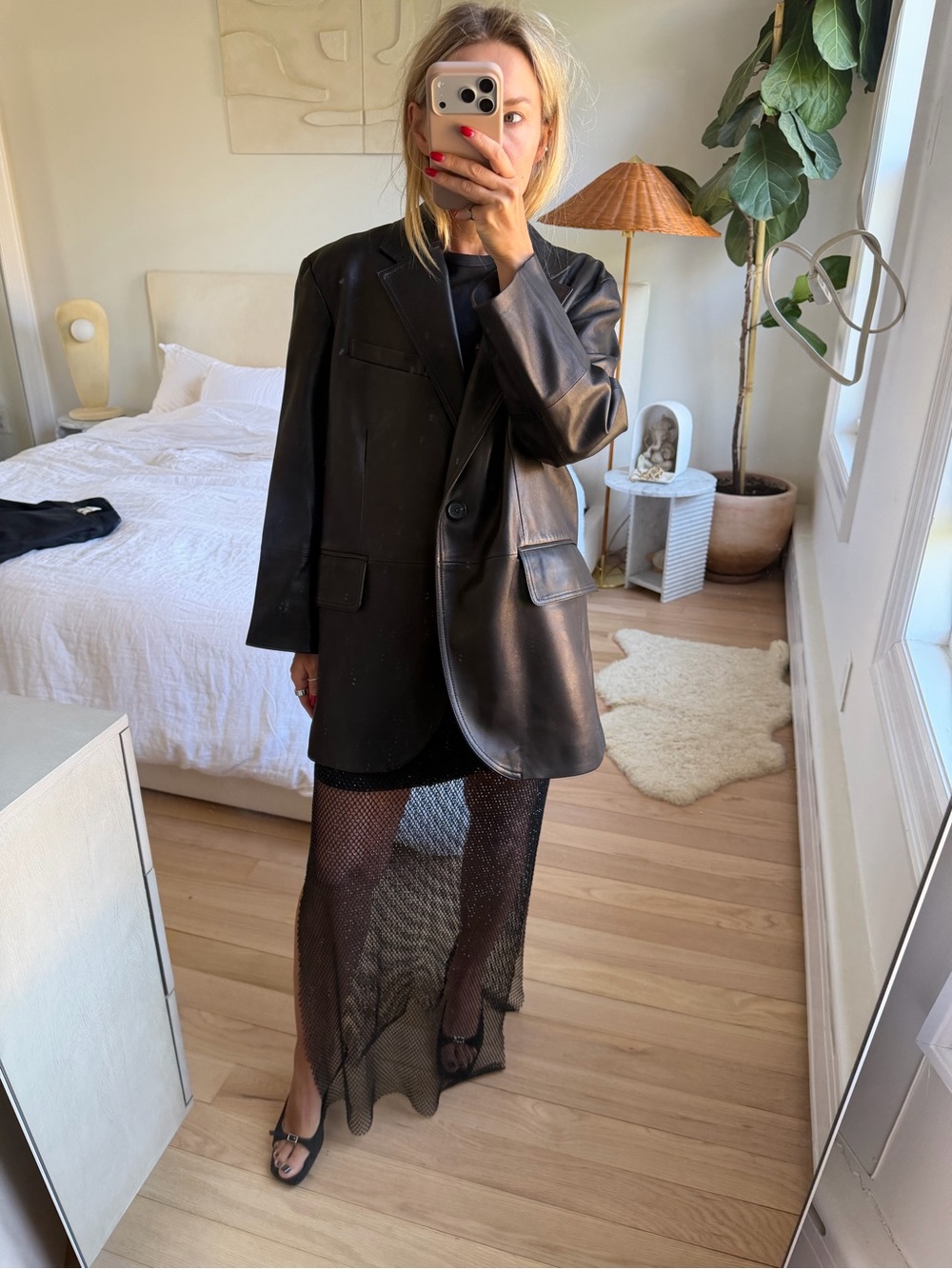 Arket Genuine Leather Blazer Size 36